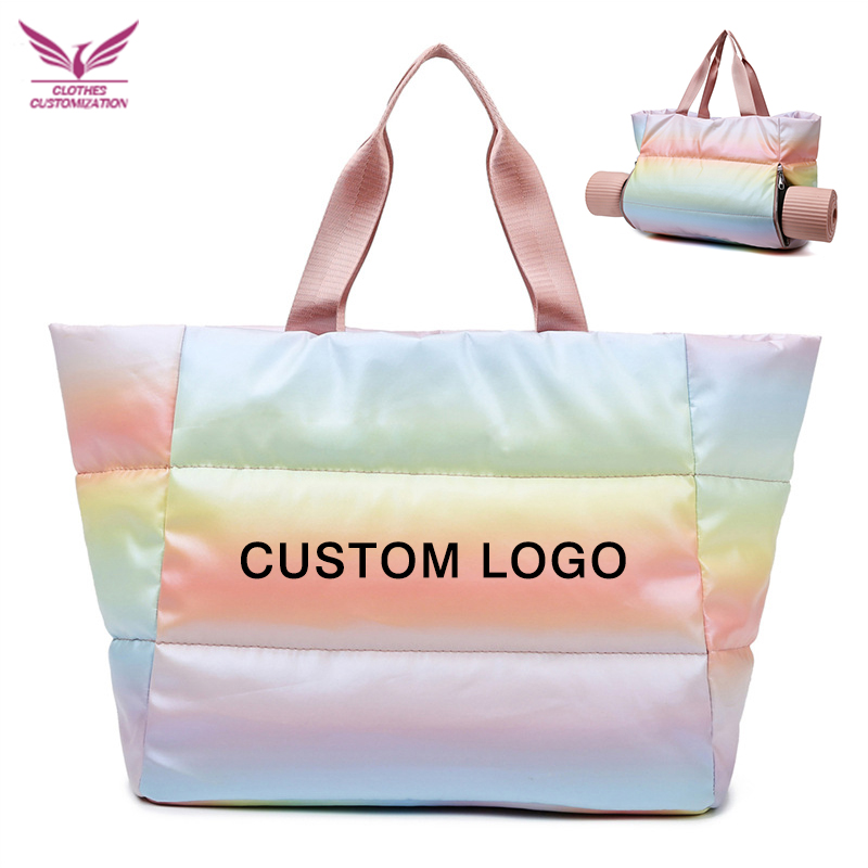 Yoga Fitness Gym Photos - เสื่อโยคะกระเป๋าสุภาพสตรียิมกระเป๋าโลโก้ที่กําหนดเอง Wet Dry Pack ผู้หญิง Tote