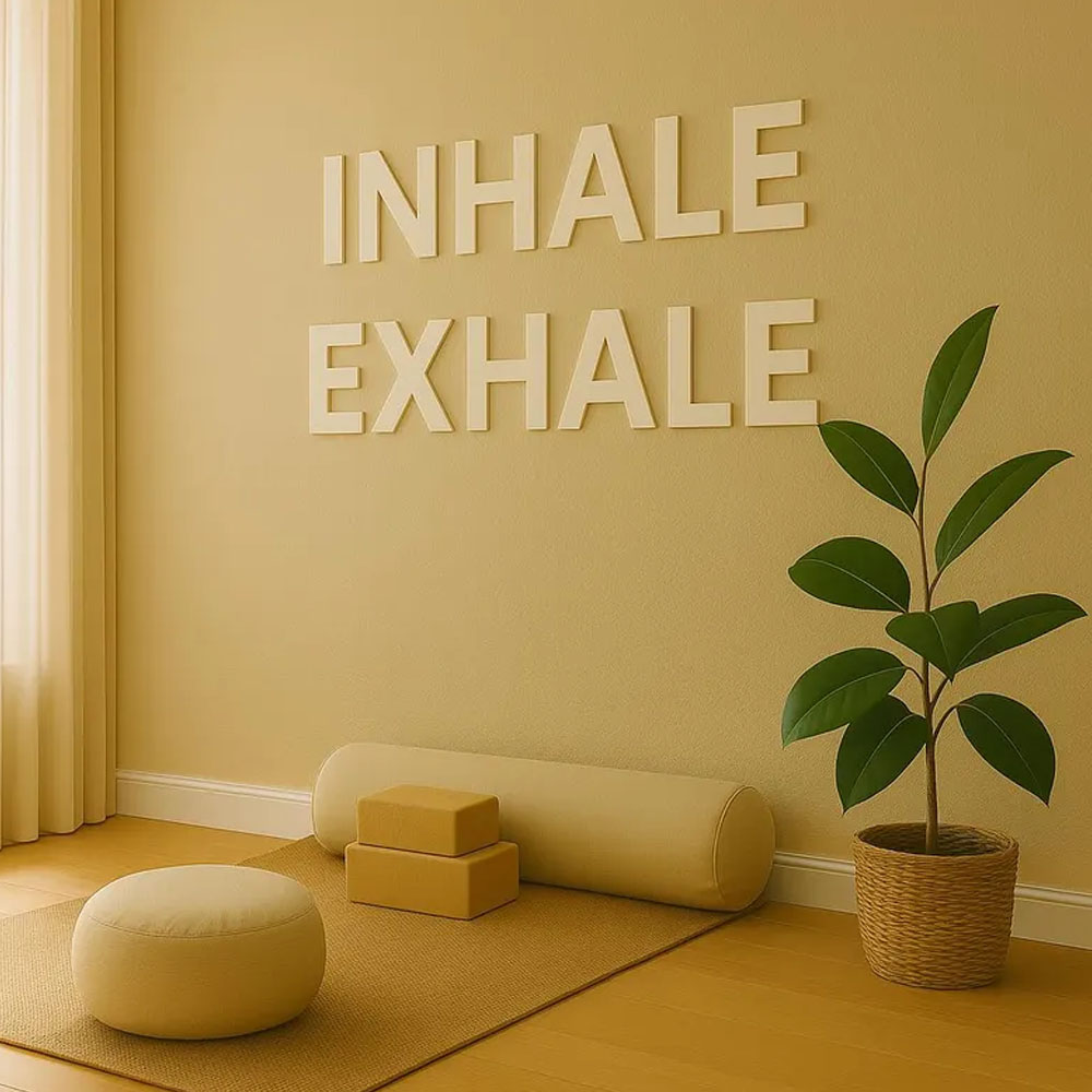 Yoga Fitness Room - ป้ายติดผนัง INHALE EXHALE สำหรับสตูดิโอโยคะ ตัวอักษรติดผนัง 3