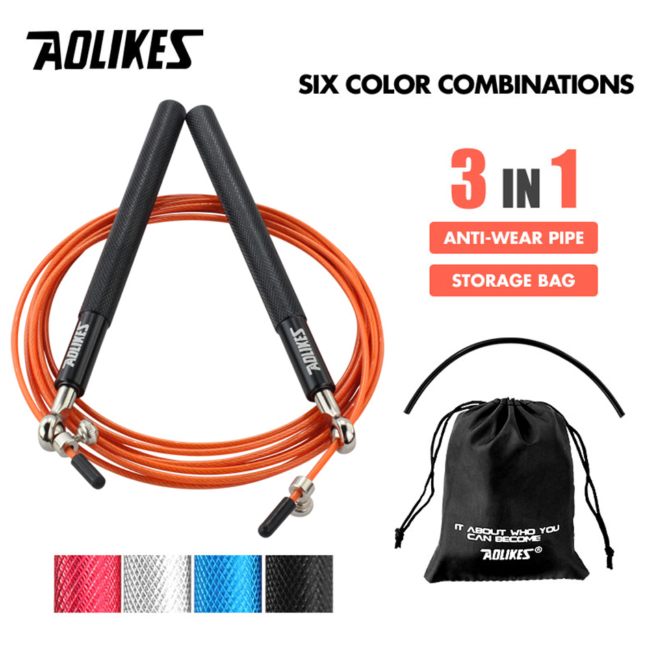 Speed Skipping Rope - AOLIKES 1PCS Crossfit ความเร็วกระโดดเชือก Professional ข้ามเชือกสําหรับ
