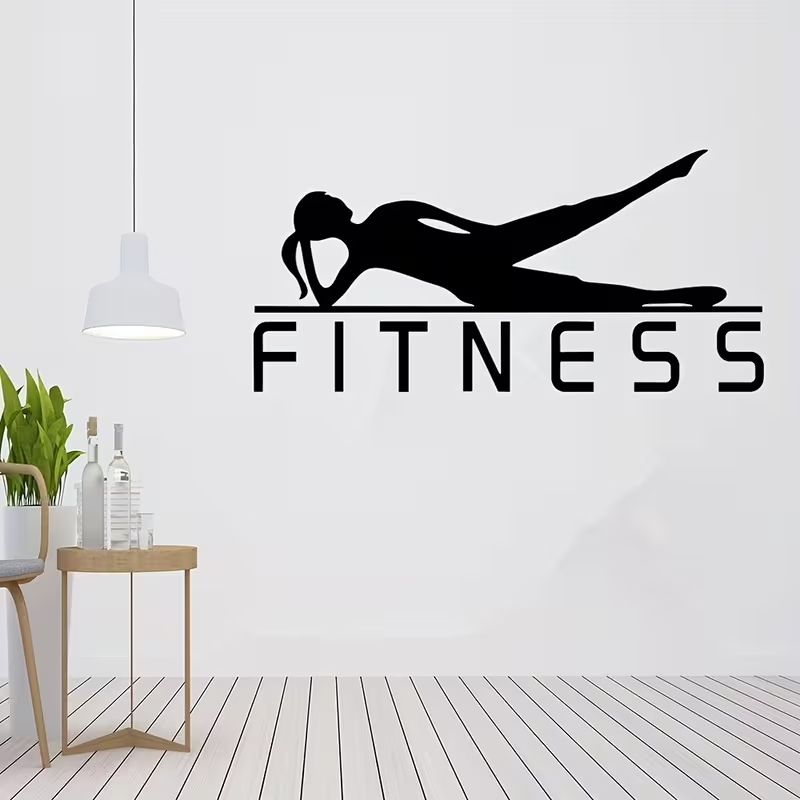สติกเกอร์ไวนิลรูปสาวออกกำลังกา - Yoga Fitness Wallpaper บทวิจารณ์และราคา