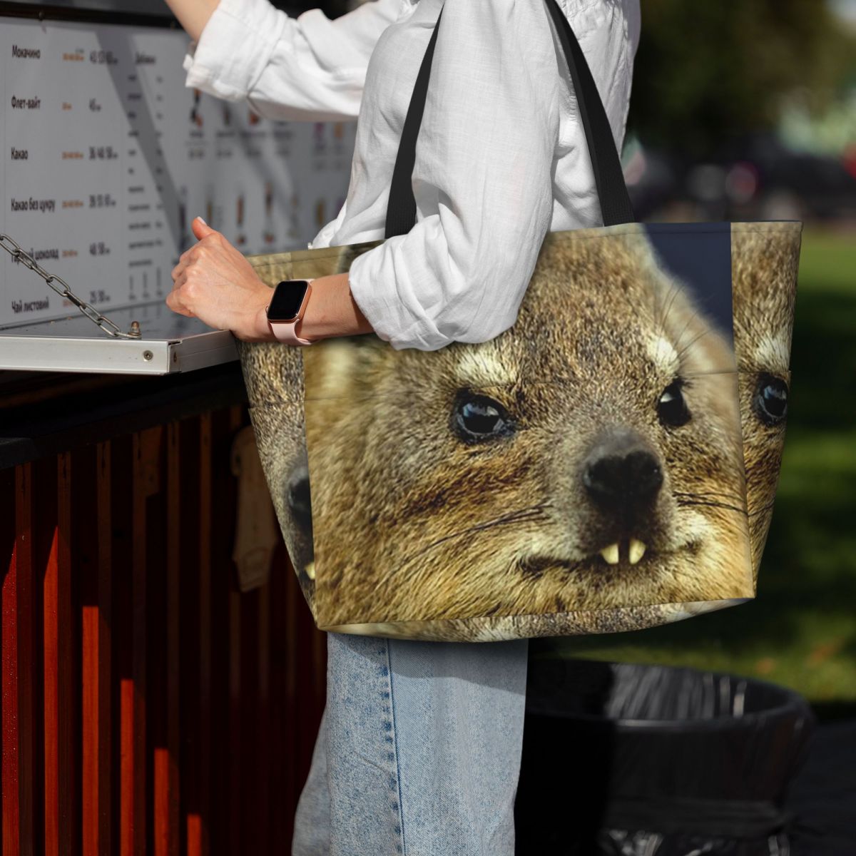 Rock Hyrax Photo Beach Tote Ba - Yoga Fitness Gym Photos บทวิจารณ์และราคา