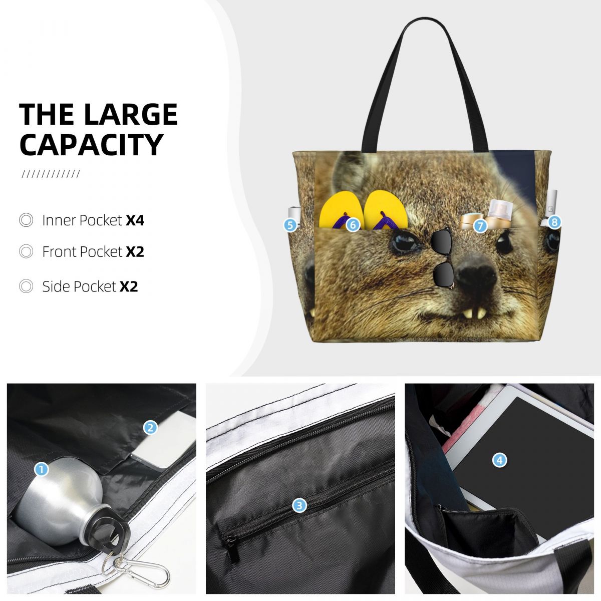 Rock Hyrax Photo Beach Tote Ba - Yoga Fitness Gym Photos บทวิจารณ์และราคา