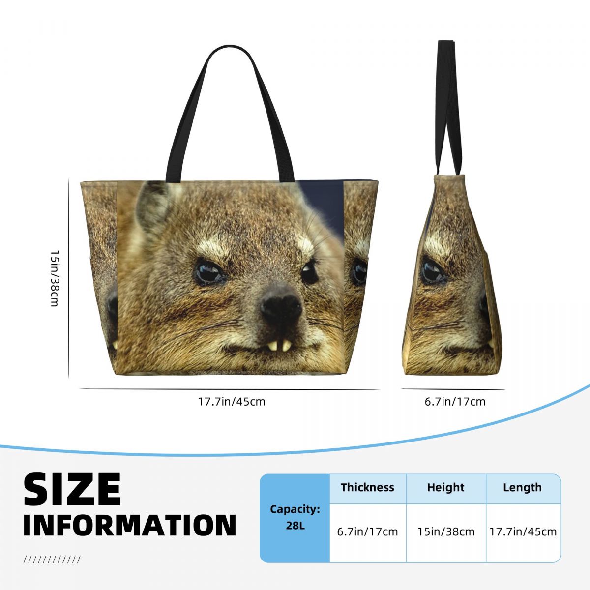 Rock Hyrax Photo Beach Tote Ba - Yoga Fitness Gym Photos บทวิจารณ์และราคา