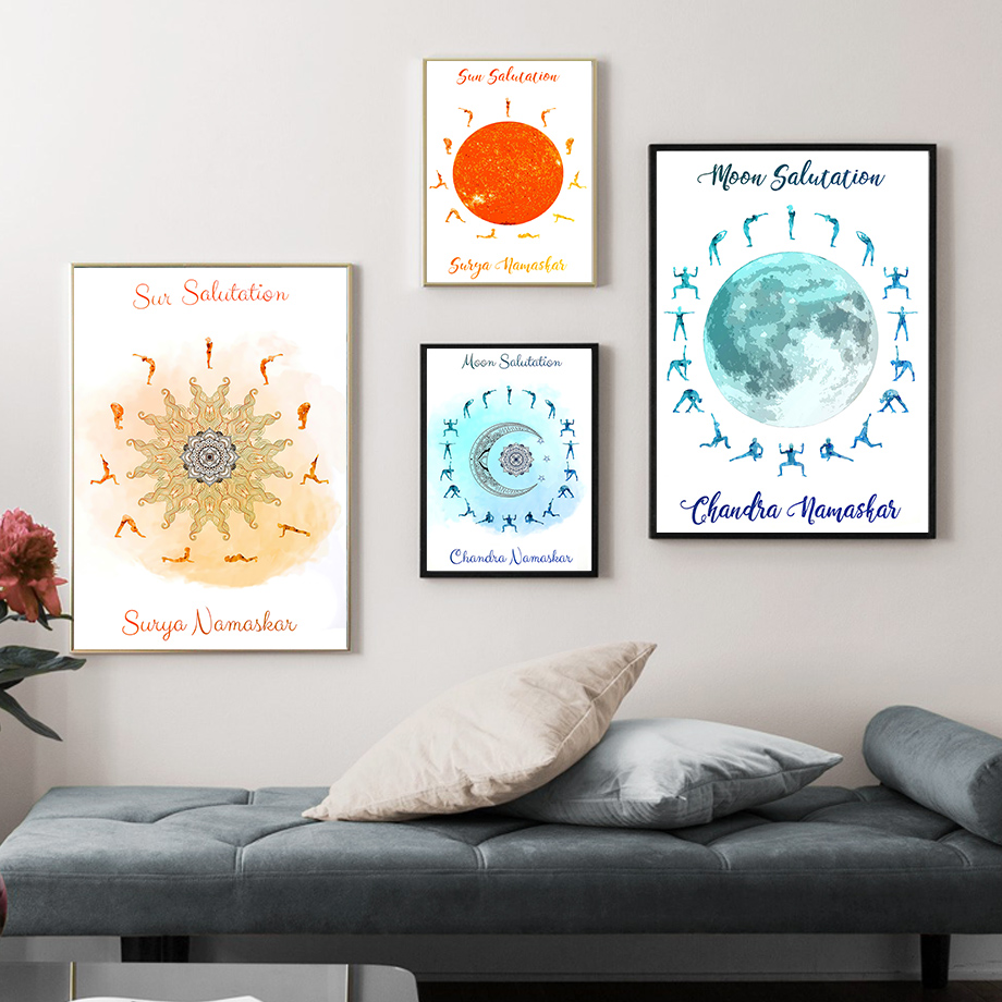 โยคะ Pose Sun Moon Salutation  - Yoga Fitness Room บทวิจารณ์และราคา