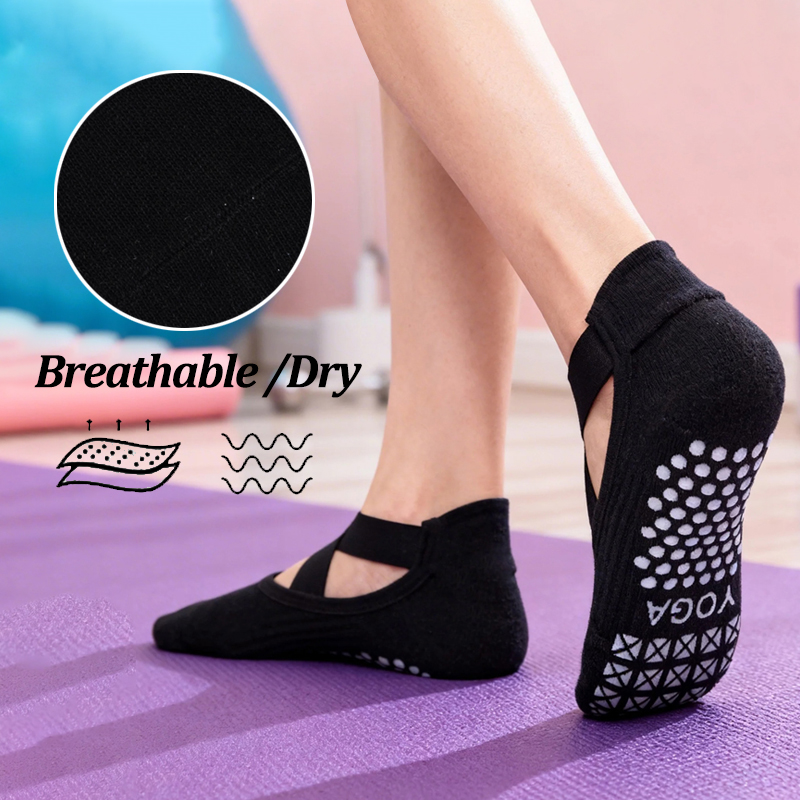 ถุงเท้าโยคะกันลื่นสำหรับผู้หญิ - Yoga Fitness Women บทวิจารณ์และราคา