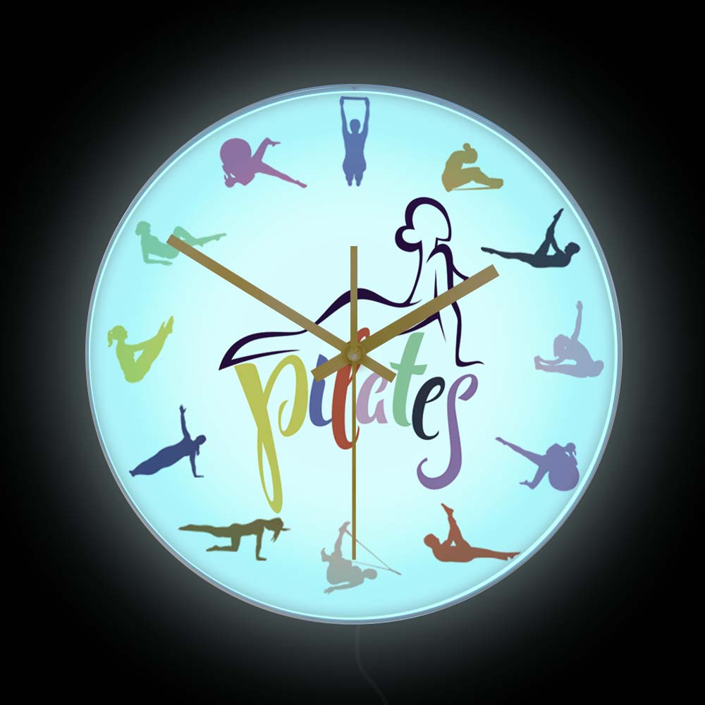 นาฬิกาแขวนผนังพิมพ์ลายสีสันสดใ - Yoga Fitness Room บทวิจารณ์และราคา