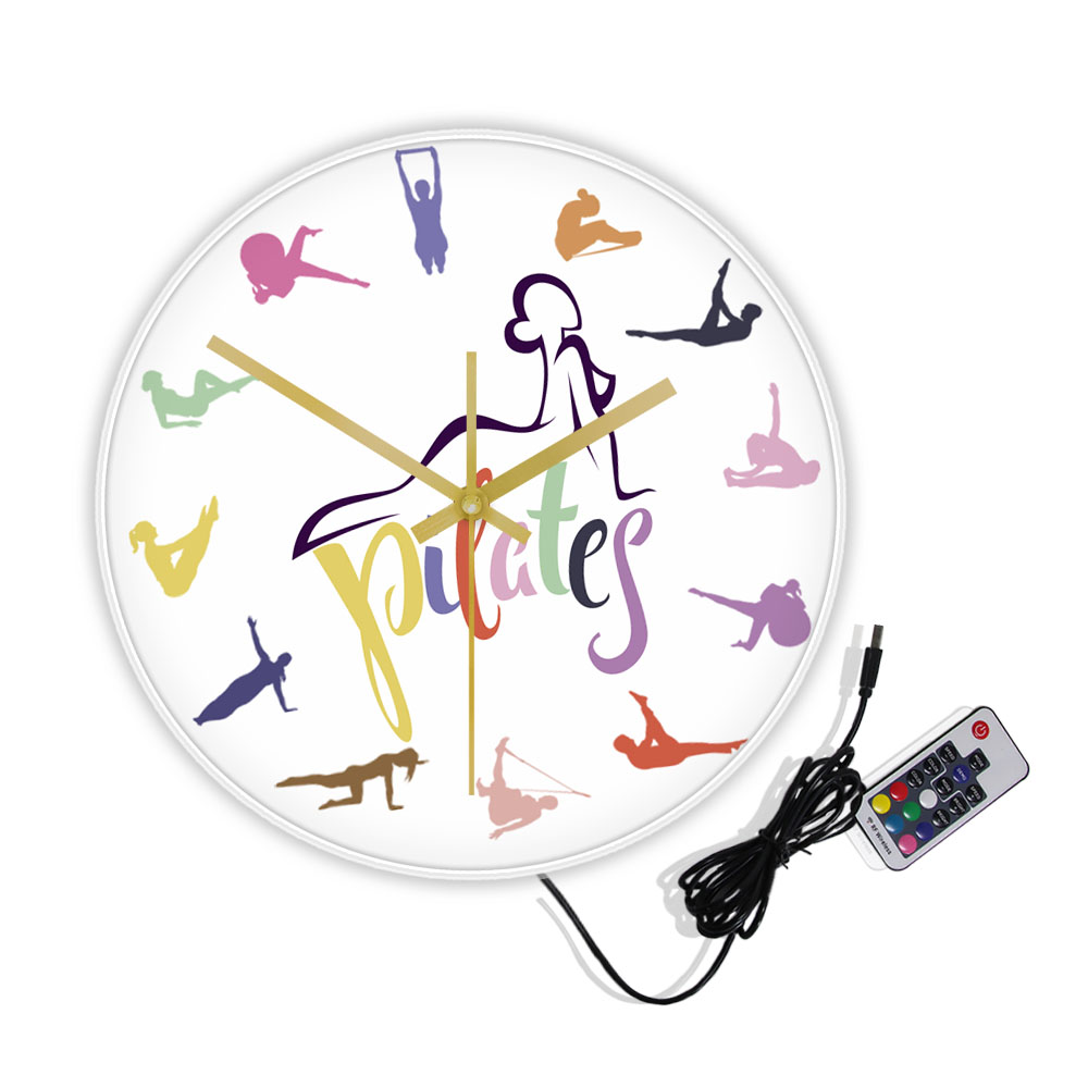 นาฬิกาแขวนผนังพิมพ์ลายสีสันสดใ - Yoga Fitness Room บทวิจารณ์และราคา