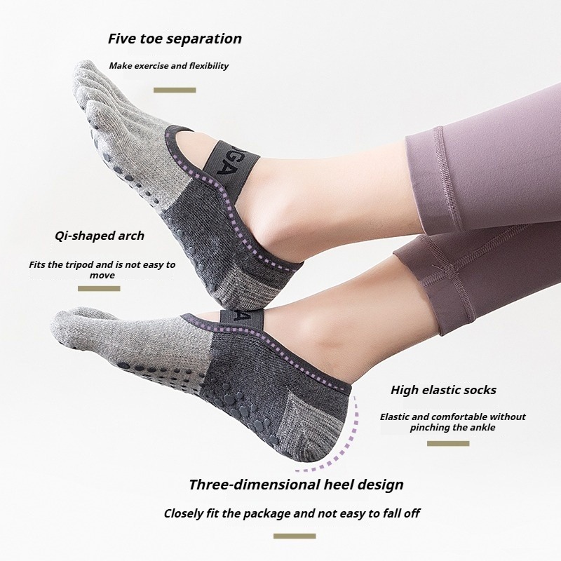 ถุงเท้าพิลาทิสกันลื่นแบบห้านิ้ - Yoga Fitness Women บทวิจารณ์และราคา
