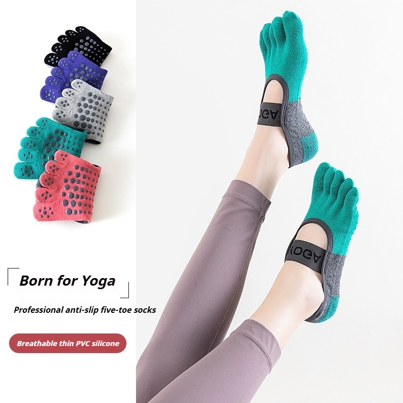ถุงเท้าพิลาทิสกันลื่นแบบห้านิ้ - Yoga Fitness Women บทวิจารณ์และราคา